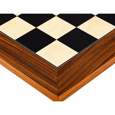 Black and White chess board, close-up of a corner in maple wood