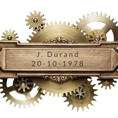 Personalised engraving on a steel plate