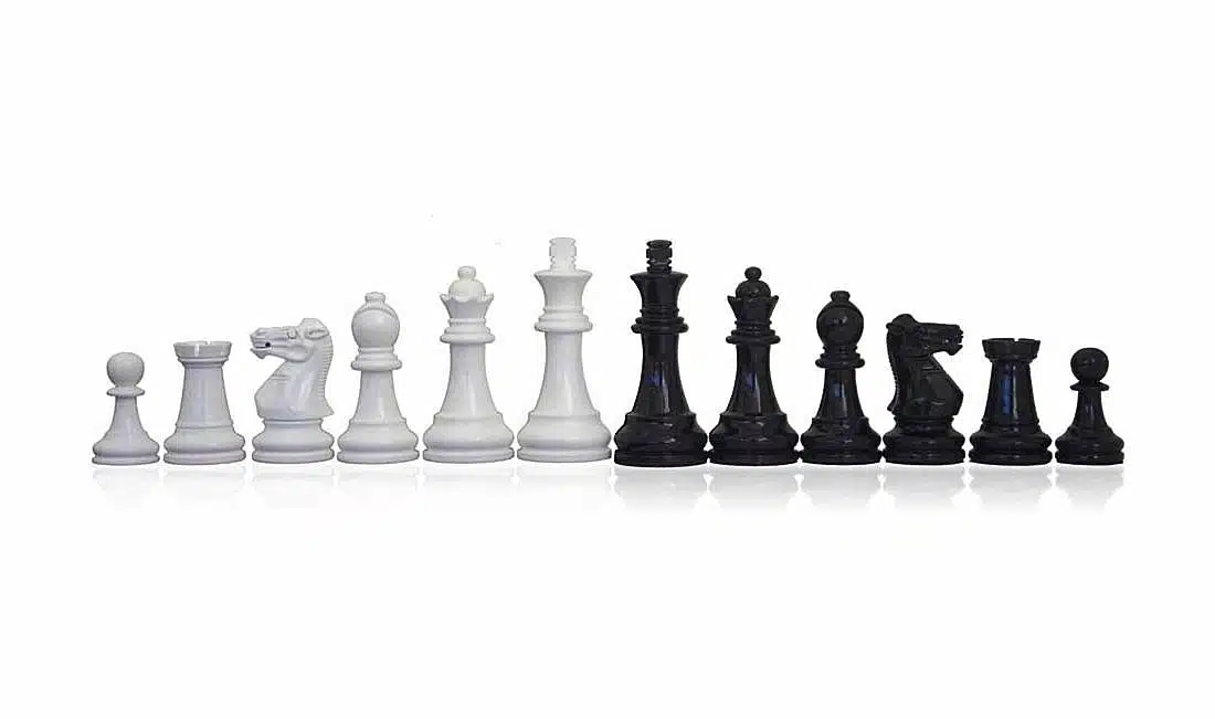 Modern Two-Tone Black and White Wooden Chess Set - Image 12