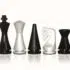 "Modern Pyramid" Chess Set in Black and White Lacquered Wood