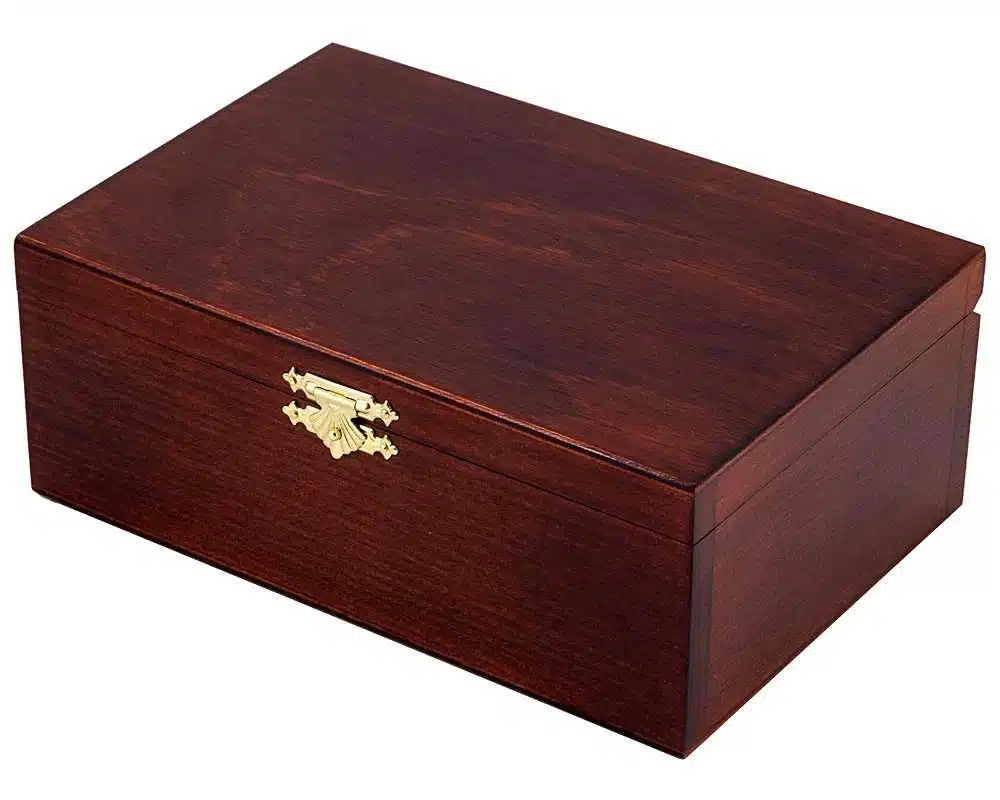 Championship II Set - Mahogany and Maple Wood Chess Board, Boxwood and Ebonised Boxwood Chess Pieces & Birch Wood Storage Box - Image 7