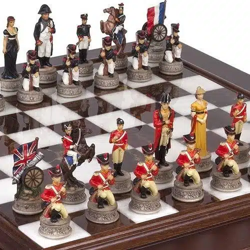 Battle of Waterloo Set 1 – Wooden and Marble Chess Board with Hand-Painted Chess Set - Image 2