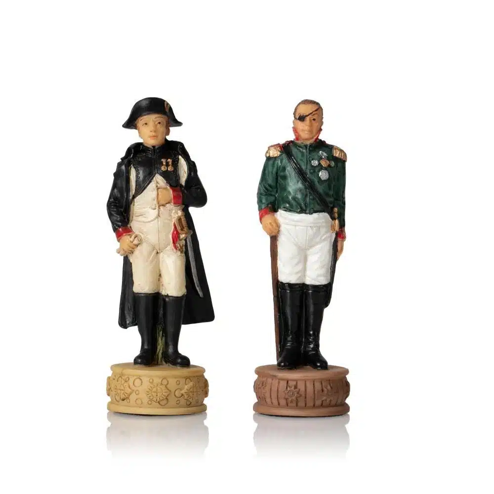 Napoleon Russian Campaign Chess Set in Resin with Black Faux Leather Chess Board - Image 8