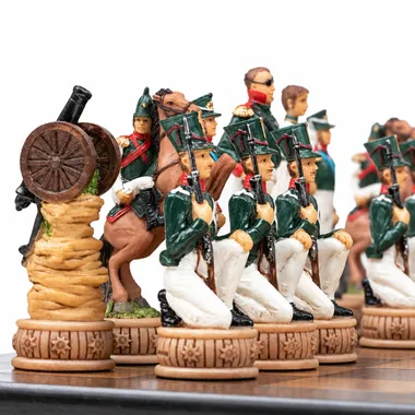 Detail of resin pieces, cannon and painted horse-mounted knight