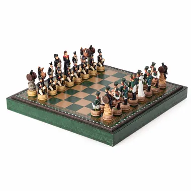 Napoleon Russian Campaign IV set, angled view of the fully set chess board