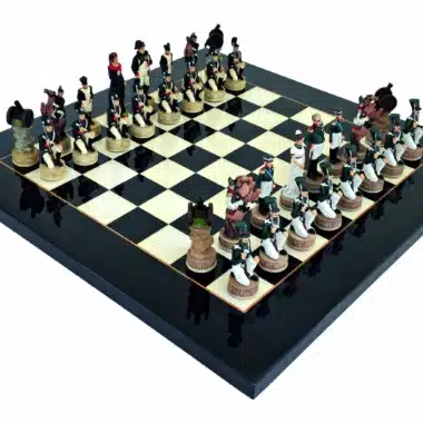 Napoleon Russian Campaign III Chess Set in Resin with Black Maple Wood Chess Board