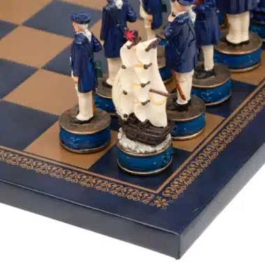 Alternative view of Pirates III Set – Faux Leather Chess Board and Hand-Painted Resin Chess Set