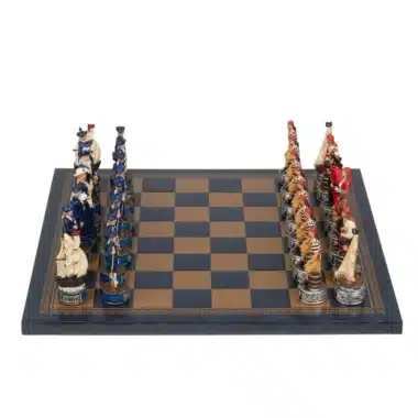 Pirates III Set – Faux Leather Chess Board and Hand-Painted Resin Chess Set