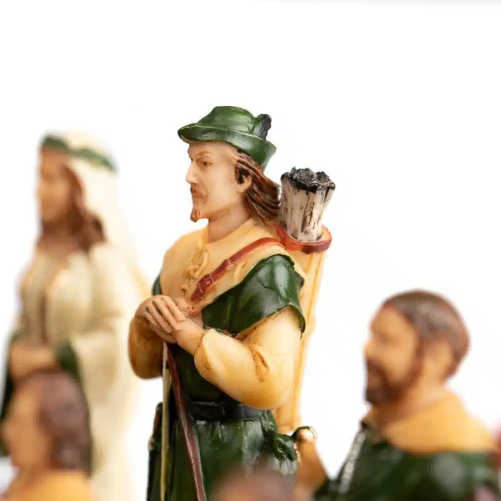 Robin Hood Set – Faux Leather Chess Board & Hand-Painted Resin Chess Set - Image 2