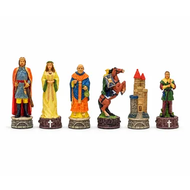 Robin Hood resin chess pieces, overview of all six painted figures