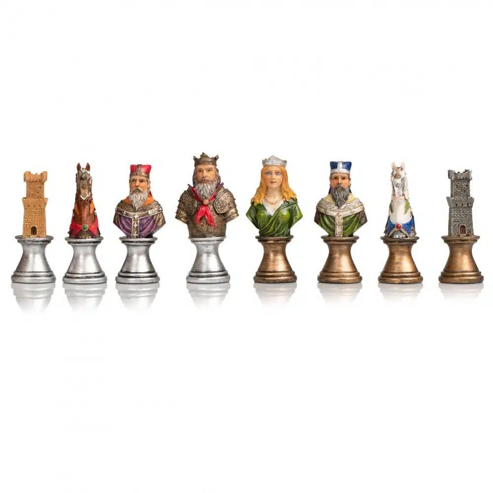 Medieval Bust Hand-Painted Resin Chess Set - Image 5