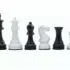 "Classic Staunton" Chess Set in Black and White Lacquered Wood