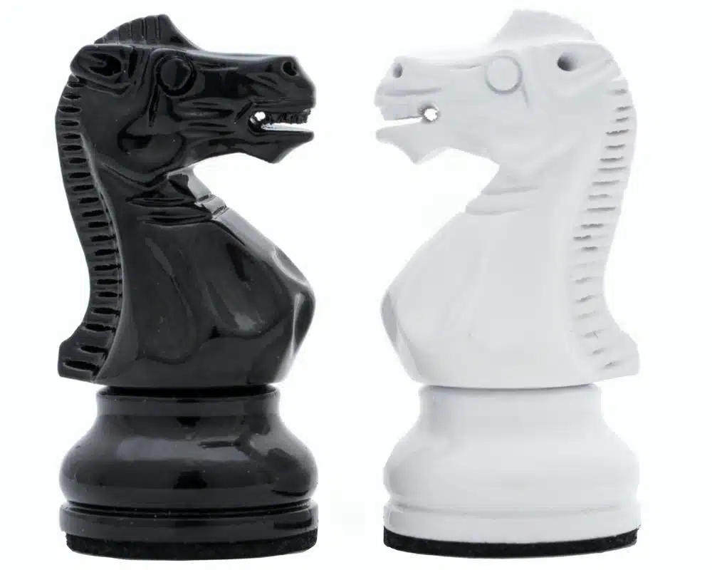 Modern Two-Tone Black and White Wooden Chess Set - Image 11