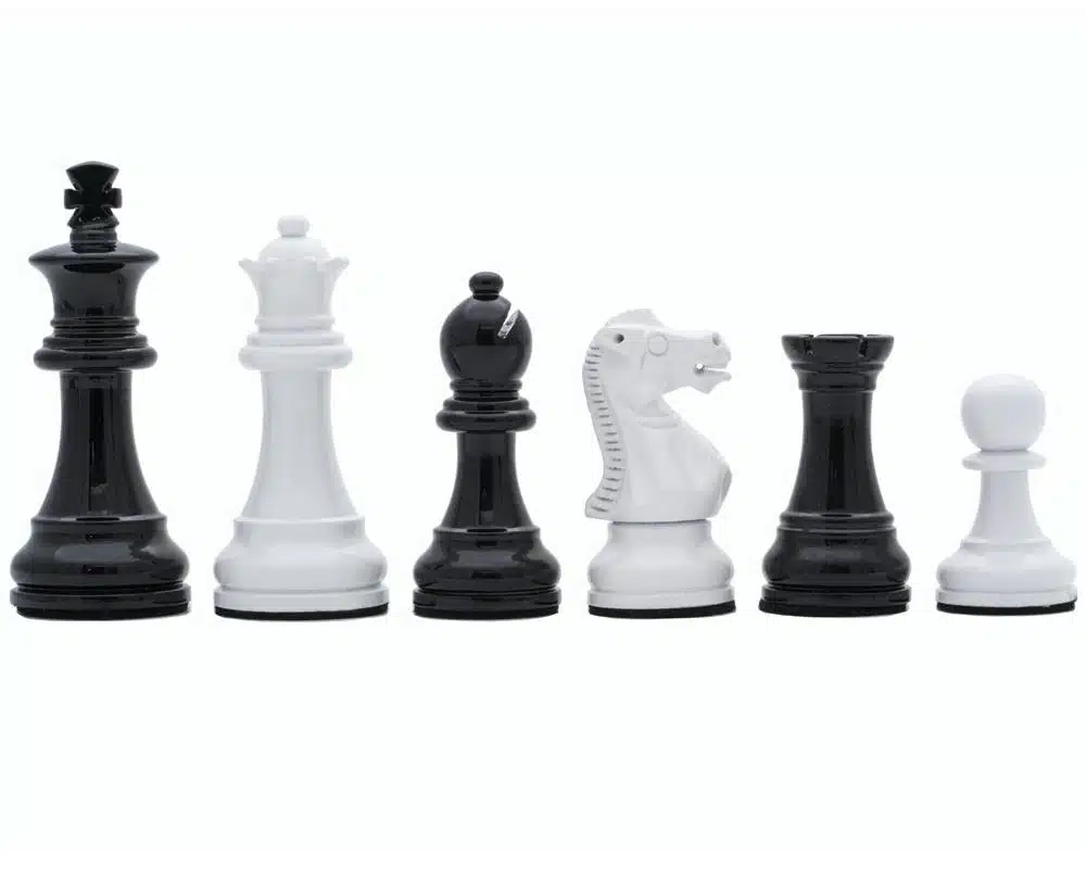 Modern Two-Tone Black and White Wooden Chess Set - Image 9