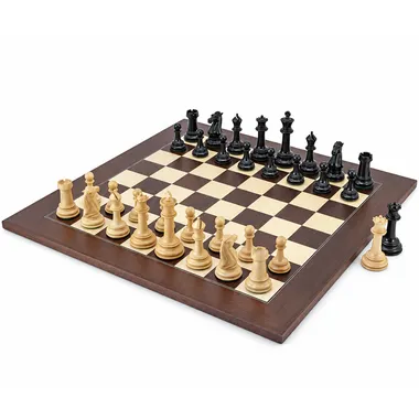 Complete Parthenon II set with rosewood and maple chess board