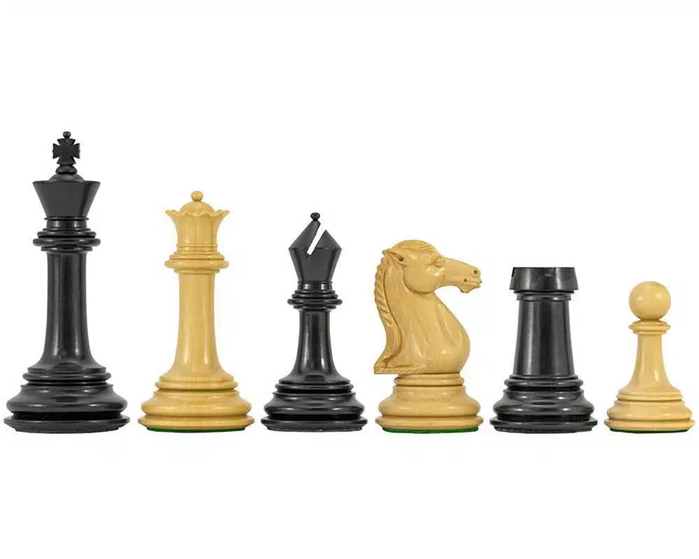 Parthenon II Set: Rosewood and Maple Chess Board & Ebony Wood Chess Set - Image 6