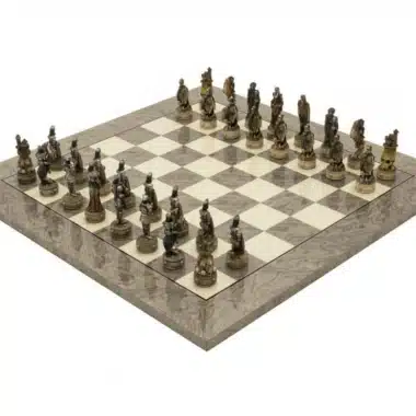 Dark Fantasy Chess Set with Grey Ash Wood Chess Board and Resin Chess Pieces