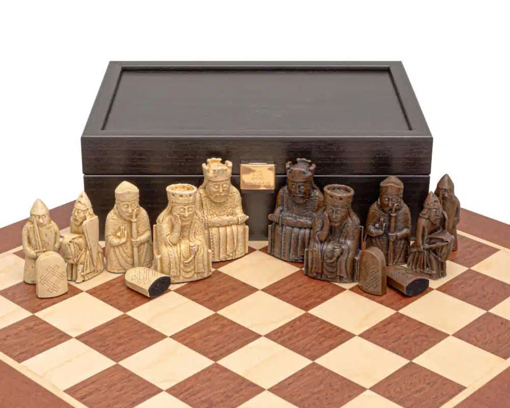 Isle of Lewis Set with Mahogany Chess Board, Isle of Lewis Chess Set and Storage Box - Image 3