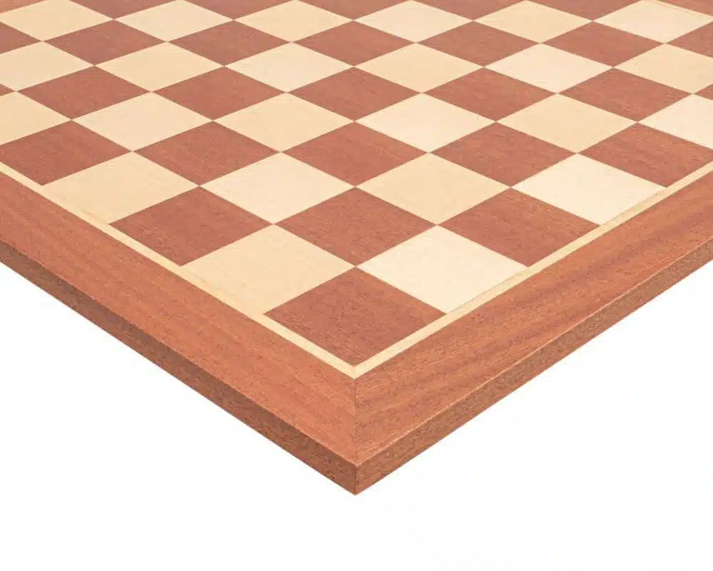 Abbey Set Mahogany and Maple Wood Chess Board and Boxwood and Ebonised Boxwood Chess Set - Image 7