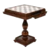 Luxury Chess Table with Storage Drawer in Beech Wood and Carrara Marble and Tuscan Alabaster Playing Surface