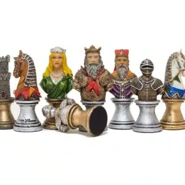 Alternative view of Medieval IV Bust Chess Set: Faux Leather Chess Board with Storage & Hand-Painted Resin Chess Pieces