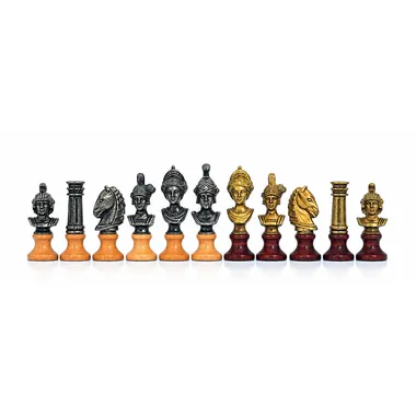 "Roman Bust" Chess Set in Wood and Metal