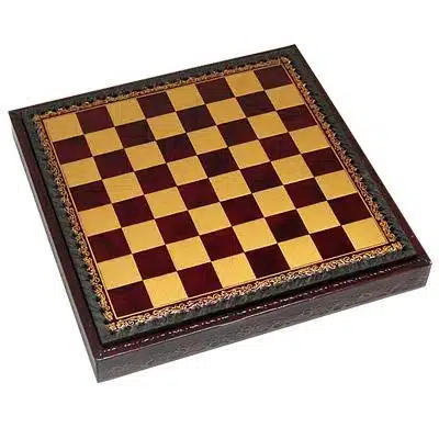Mignon Flower VIII Set: Red Chess Board with Storage and Metal Chess Set - Image 10
