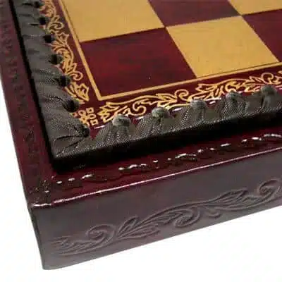 Mignon Flower VIII Set: Red Chess Board with Storage and Metal Chess Set - Image 8