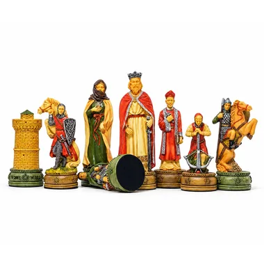 Camelot chess set, full piece collection with detailed rook and knights