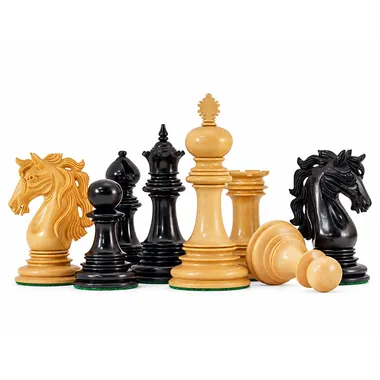 Constantine chess set pieces showcased, detail of the carvings