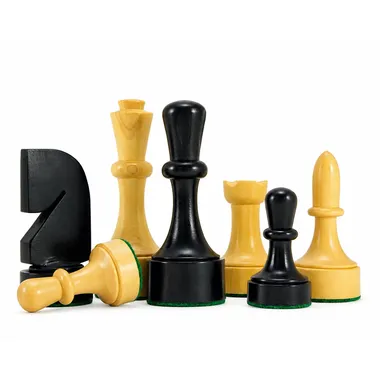 Contemporary chess set, detail of light and dark pieces together