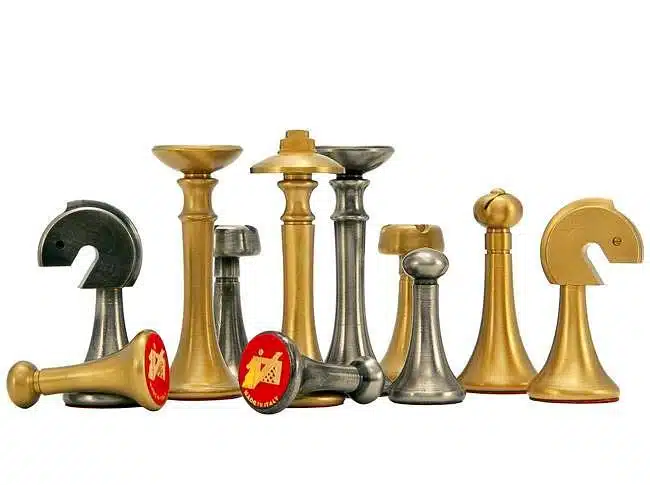 Contemporary Blue Set – Maple Wood Chess Board & Solid Brass Chess Set - Image 12