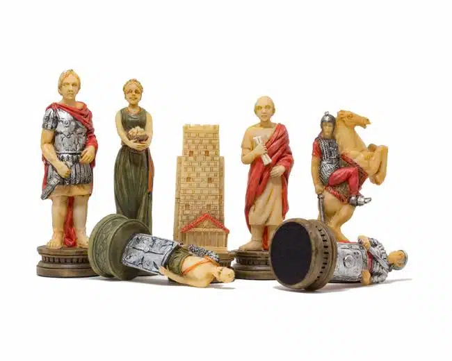 Jeu d'Echecs en Résine "Romains vs Gladiateurs"