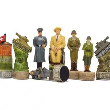 Hitler vs Roosevelt chess set, all pieces from both sides