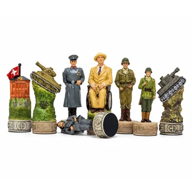 Hitler vs Roosevelt chess set, all pieces from both sides