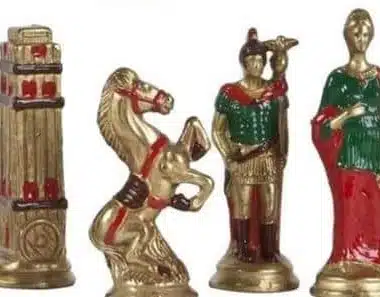 Hand-Painted Metal Chess Set Romans vs Barbarians