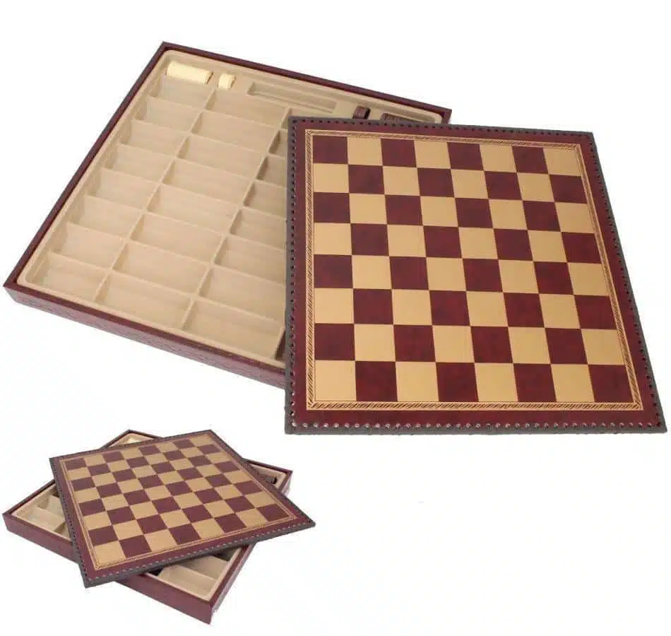 Mignon Flower VIII Set: Red Chess Board with Storage and Metal Chess Set - Image 9