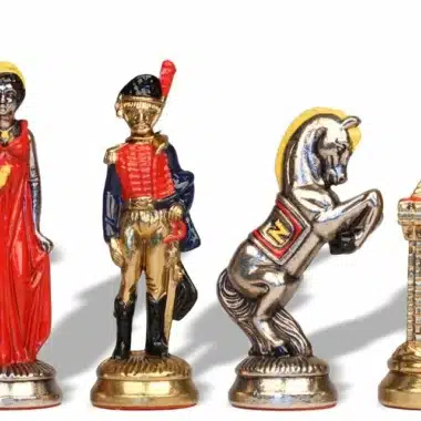 Napoleon Waterloo Hand-Painted Metal Chess Set