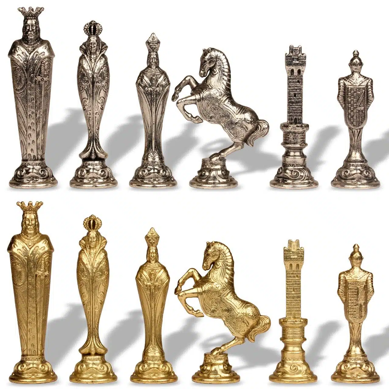 Florentine Renaissance III Chess Set and Pedestal Chess Board with Storage Drawer - Image 8
