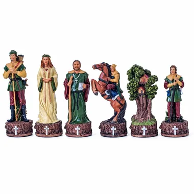 Sheriff of Nottingham side pieces, archers and knight in painted resin