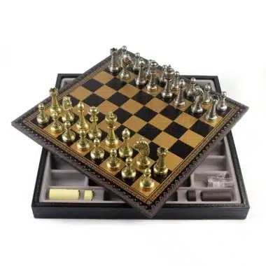 Open storage box showing the compartment with the board placed on top