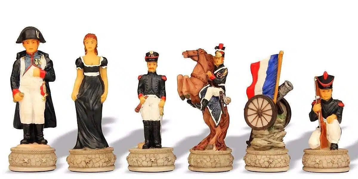 Battle of Waterloo Set 1 – Wooden and Marble Chess Board with Hand-Painted Chess Set - Image 3
