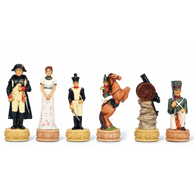 Napoleon Russian Campaign chess pieces, queen, infantryman and rider in detail