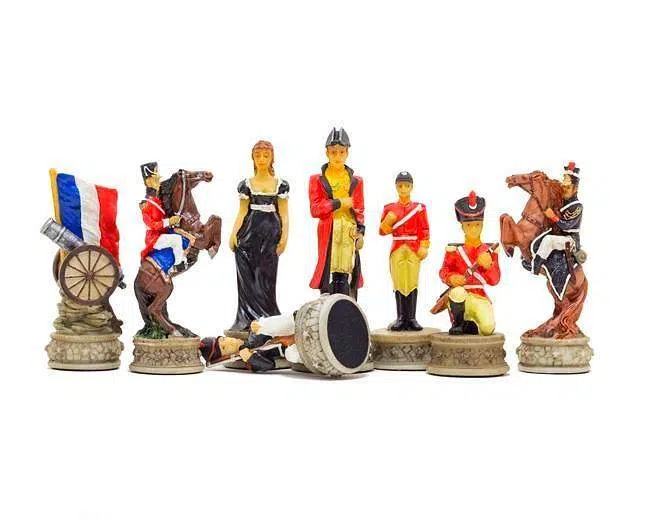 Battle of Waterloo Set 1 – Wooden and Marble Chess Board with Hand-Painted Chess Set - Image 5