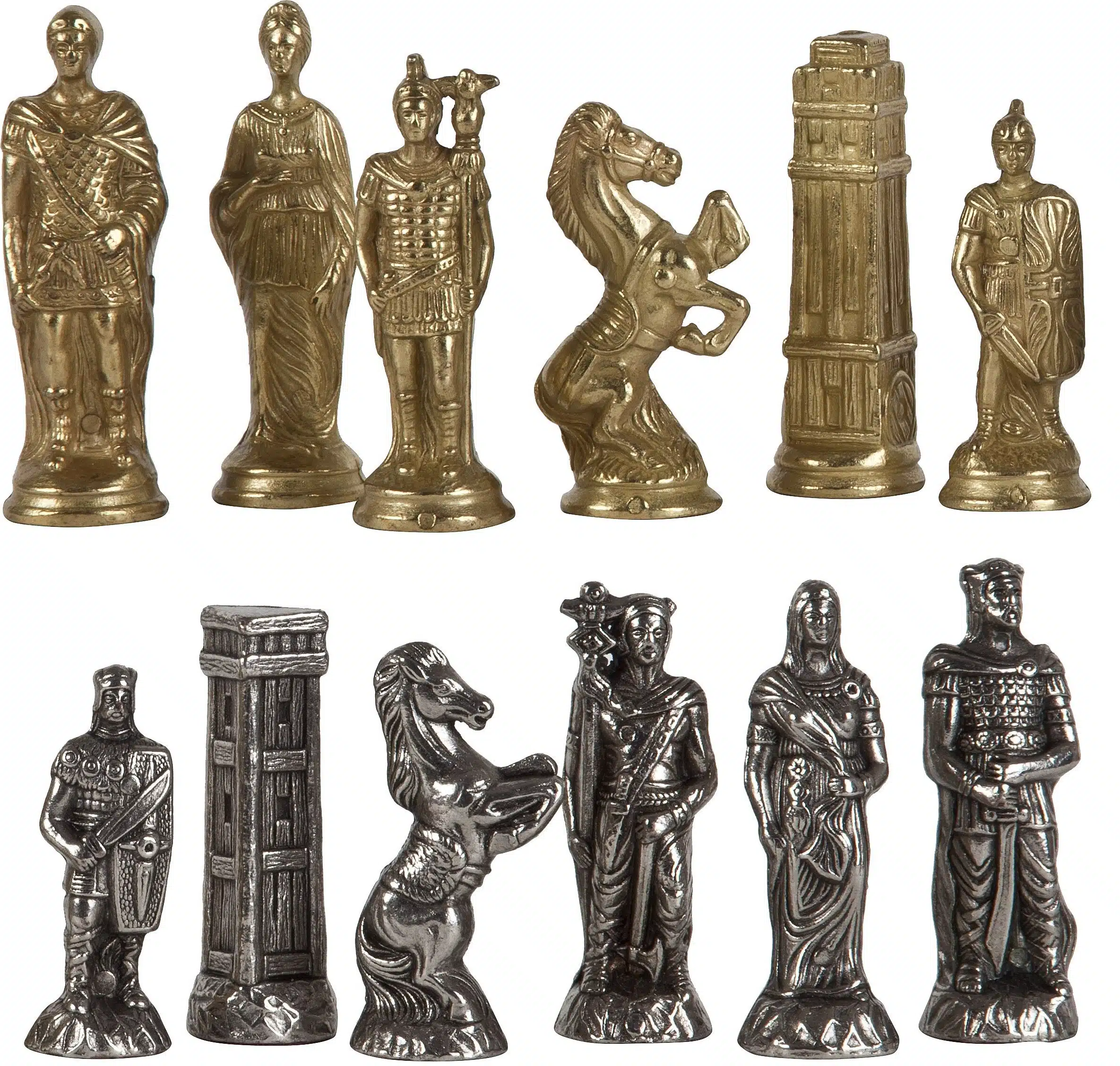 Romans vs Barbarians Set: Faux Leather Chess Board & Metal Chess Set - Image 7