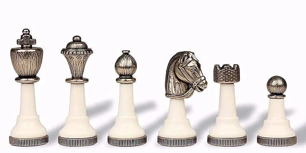 Design X Staunton Chess Set and Black and White Marble Chess Board - Image 4