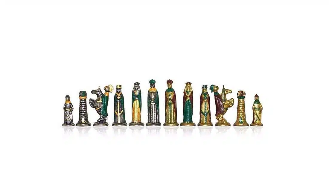 Small Medieval Chess Set and Chess Board with Storage - Image 12