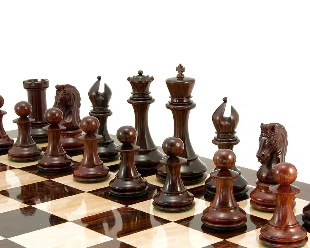 Jeu d'Échecs de Luxe série Eminence en Bois de Rose et Bois de Buis
