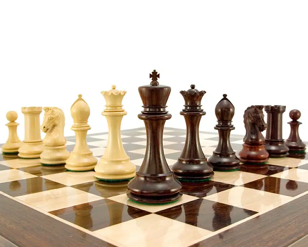 Jeu d'Échecs de Luxe série Eminence en Bois de Rose et Bois de Buis