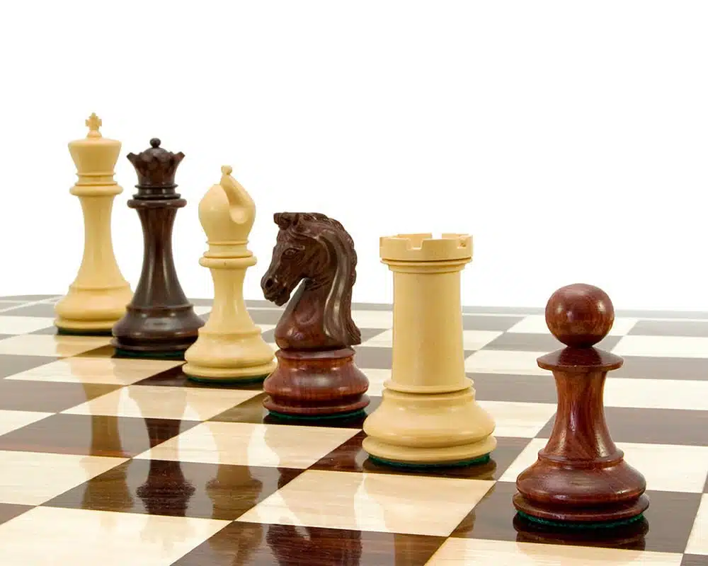 Jeu d'Échecs de Luxe série Eminence en Bois de Rose et Bois de Buis